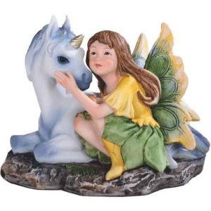 Spring Fairy with Unicorn Statue
