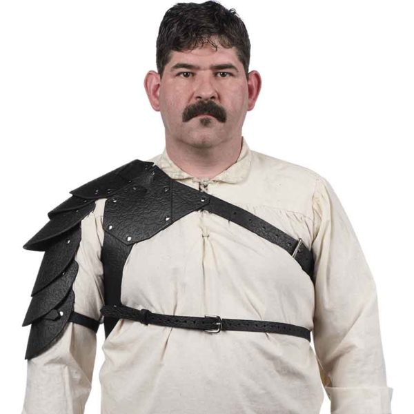 Distressed Leather Spartan Pauldron - Image 12