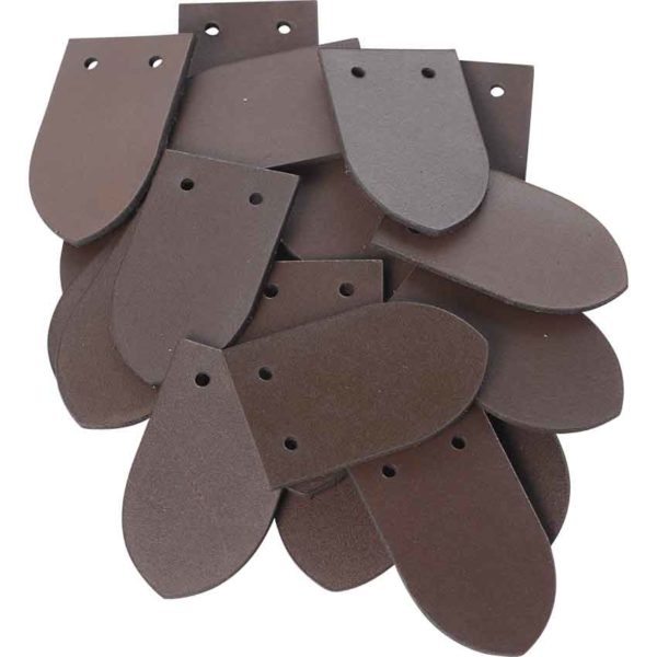 Set of 25 DIY Leather Scales - Brown 5-6 oz