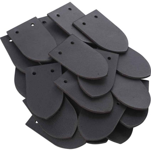 Set of 25 DIY Leather Scales - Black 5-6 oz