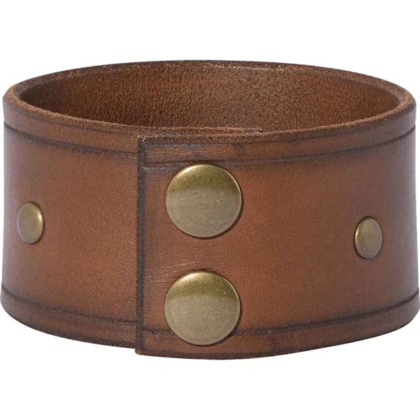 Simple Studded Leather Wrist Cuffs