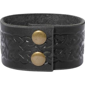 Embossed Celtic Knot Leather Wrist Cuffs