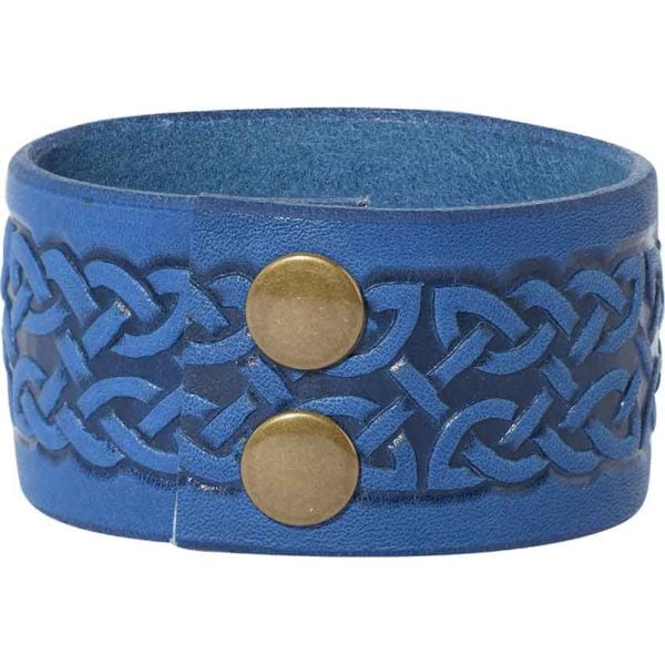 Embossed Celtic Knot Leather Wrist Cuffs