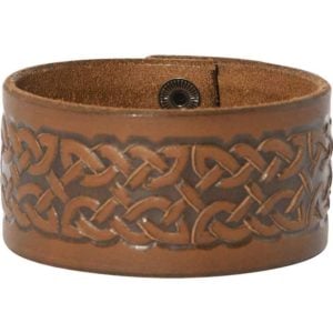 Embossed Celtic Knot Leather Wrist Cuffs