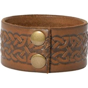 Embossed Celtic Knot Leather Wrist Cuffs