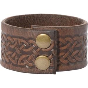 Embossed Celtic Knot Leather Wrist Cuffs