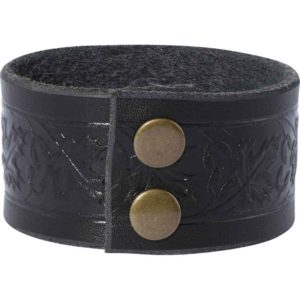 Embossed Woodland Leather Wrist Cuffs