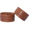 Embossed Woodland Leather Wrist Cuffs