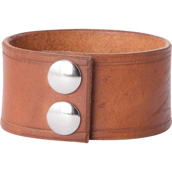 Leather Wrist Cuffs with Maple Leaf