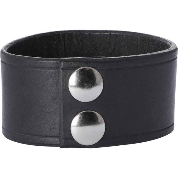 Leather Wrist Cuffs with Skull