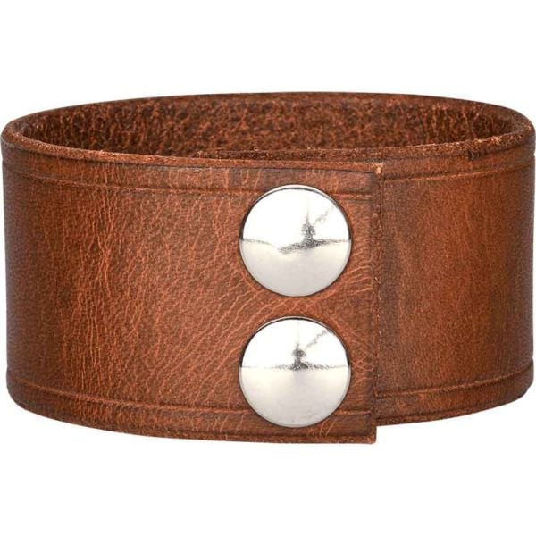 Leather Wrist Cuffs with Skull