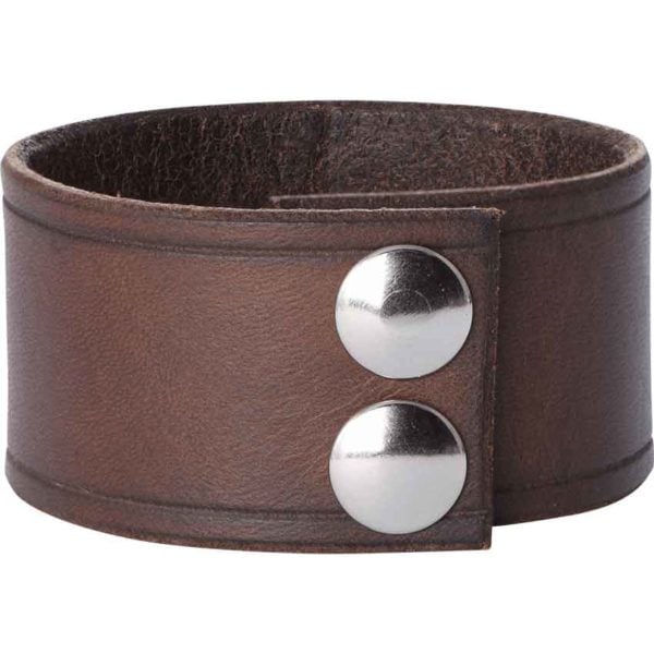 Leather Wrist Cuffs with Skull