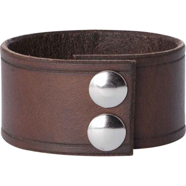 Leather Wrist Cuffs with Skull and Crossbones