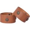 Leather Wrist Cuffs with Viking Shield