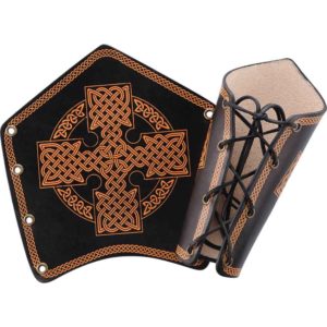Celtic Cross Leather Arm Bracers