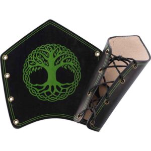Celtic Tree Leather Arm Bracers