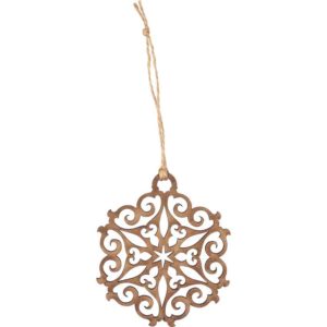 Filigree Snowflake Wooden Christmas Ornament