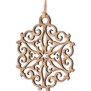 Filigree Snowflake Wooden Christmas Ornament