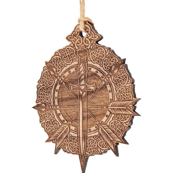 Medieval Weapons Wooden Christmas Ornament