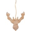 Deer Head Wooden Christmas Ornament