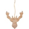 Deer Head Wooden Christmas Ornament