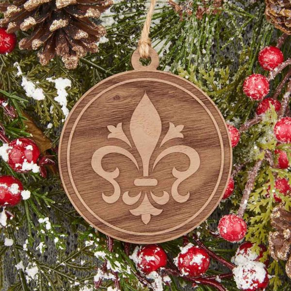 Fleur di Lis Wooden Christmas Ornament