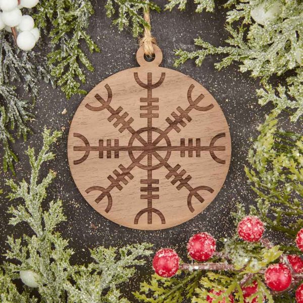 Helm of Awe Wooden Christmas Ornament