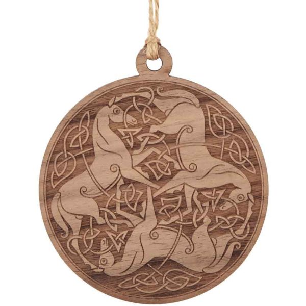 Celtic Horses Wooden Christmas Ornament