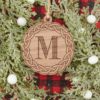Celtic Wreath with Initial Wooden Christmas Ornament