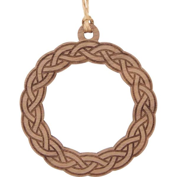 Celtic Knot Wreath Wooden Christmas Ornament