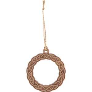 Celtic Knot Wreath Wooden Christmas Ornament