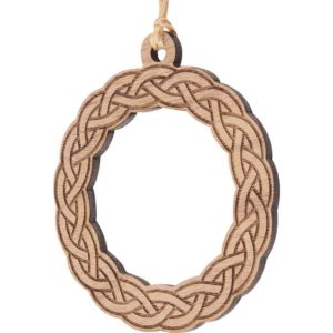 Celtic Knot Wreath Wooden Christmas Ornament