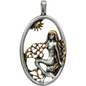 Golden Hair Mermaid Necklace