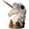 Crown and Roses Unicorn Statue