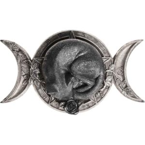 Triple Moon Black Cat Statue