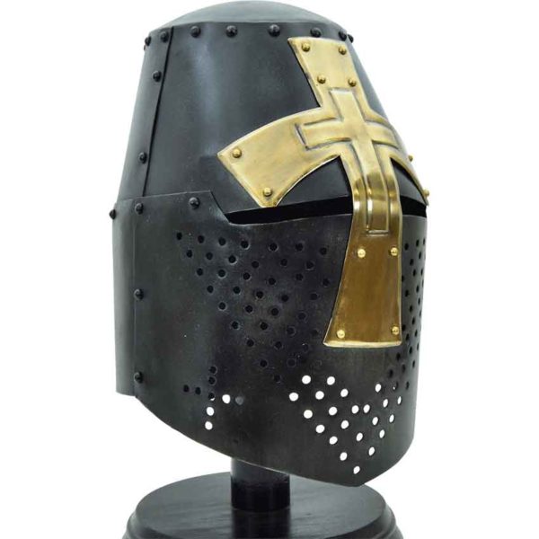 Brass Cross Darkened Great Helm