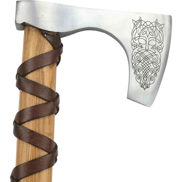 Knotwork Visage Bearded Viking Axe