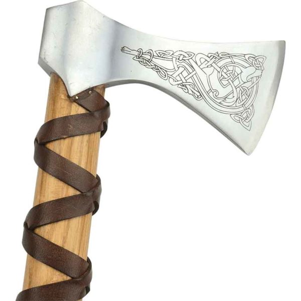 Etched Viking Warrior Axe