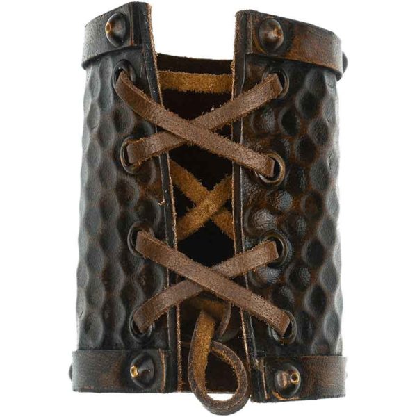 Studded Triskele Celtic Leather Cuff