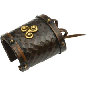 Celtic Triskele Leather Cuff