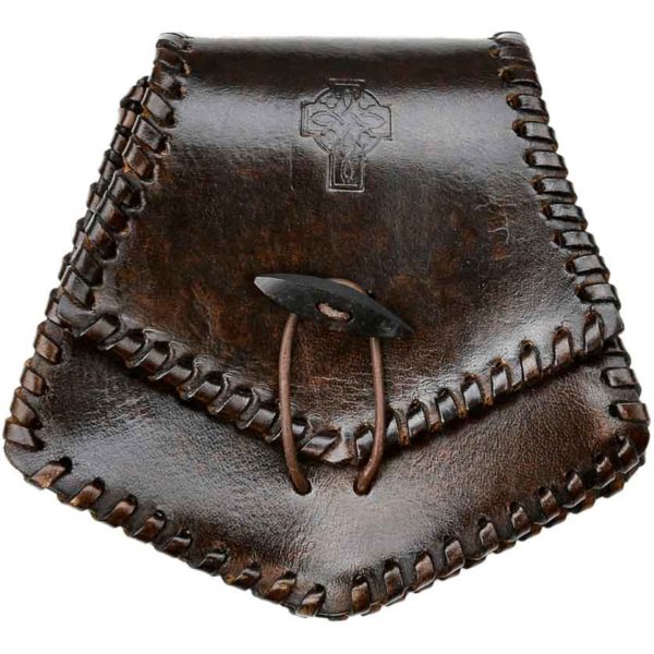 Celtic Cross Leather Belt Pouch