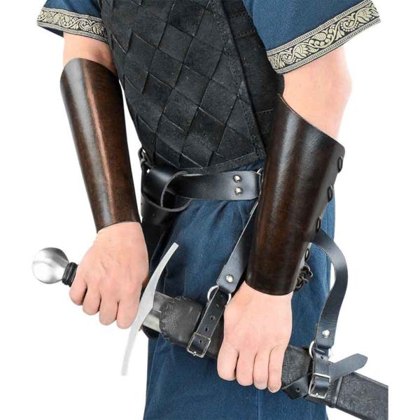 Medieval Leather Arm Bracers