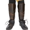 Padded Leather Banded Greaves