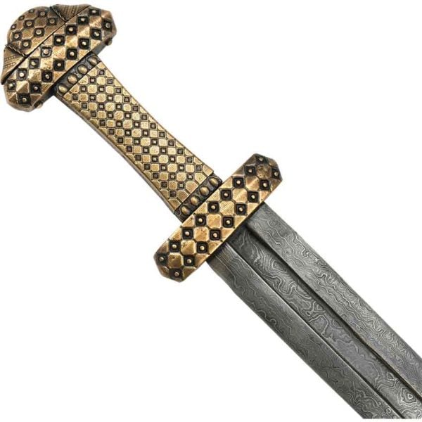 Damascus Ornate Bronze Hilt Viking Sword