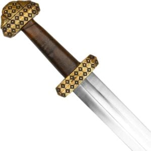 Ornate Bronze and Leather Hilt Viking Sword