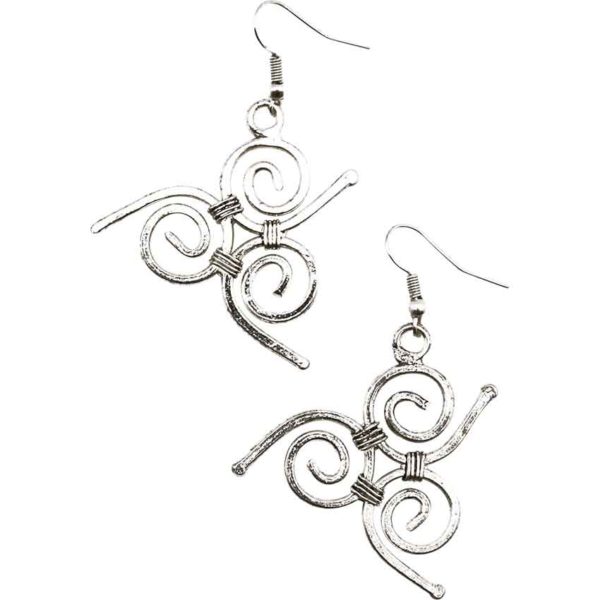 Silver Celtic Inverted Triskele Earrings
