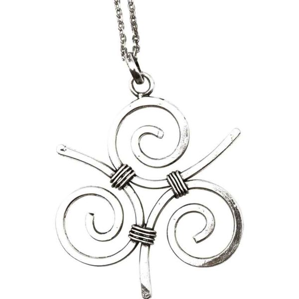 Silver Celtic Inverted Triskele Necklace