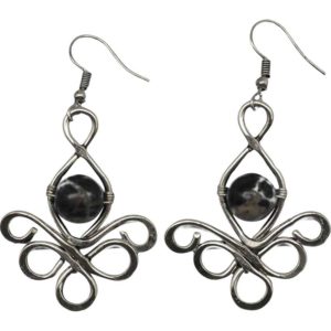 Sodalite Celtic Scrolled Earrings