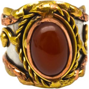 Marguerite Medieval Red Onyx Cuff Ring