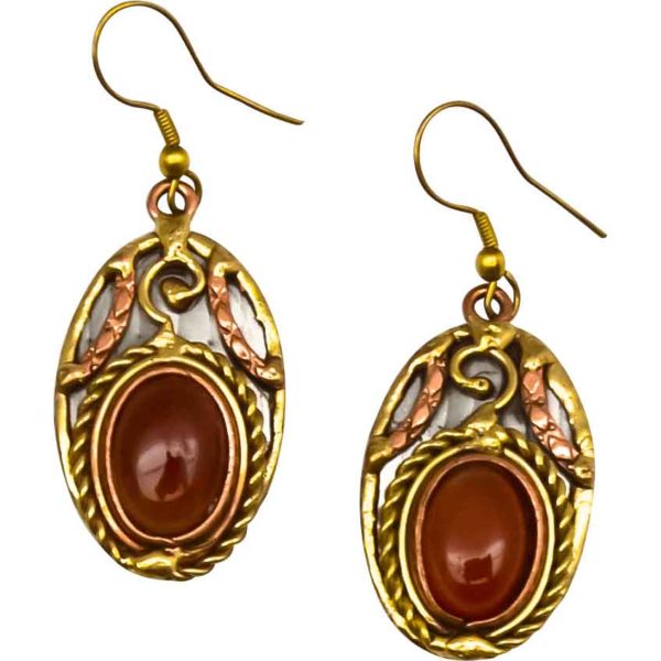 Marguerite Medieval Red Onyx Earrings